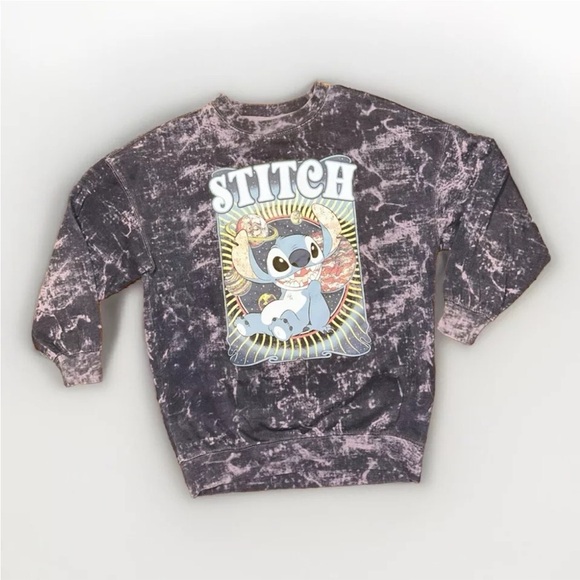 Disney Tops - Disney Lilo & Stitch Sweatshirt Size XS - Blue Stitch Tie Dye Sweatshirt